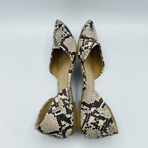 Old Navy Shoes Womens Size 7 Snake Print D'Orsay Flats Pointy Toe Heels Shoe - Picture 11 of 11